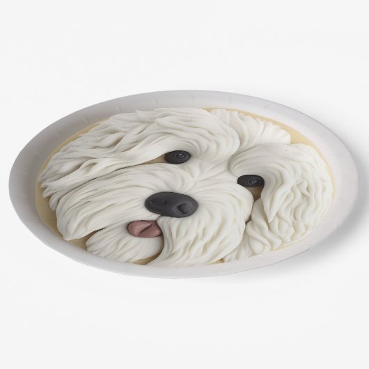 Oud Engels Sheepdog 3D geïnspireerd Papieren Bordje (Gekanteld)