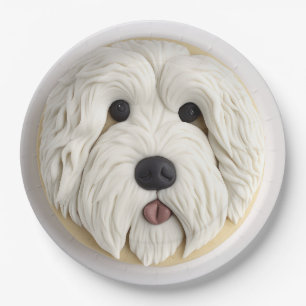 Oud Engels Sheepdog 3D geïnspireerd Papieren Bordje