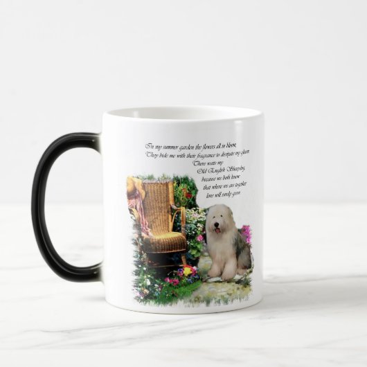 Oud Engels Sheepdog Art Gifts Magische Mok (Links)