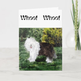 Oud Engels Sheepdog Art Kaart