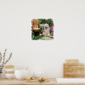 Oud Engels Sheepdog Art Print (Keuken)