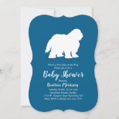 Oud Engels Sheepdog Baby shower Boy Blue Kaart (Voorkant)