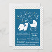 Oud Engels Sheepdog Baby shower Boy Blue Kaart (Voorkant)