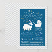 Oud Engels Sheepdog Baby shower Boy Blue Kaart (Voorkant / Achterkant)