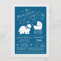 Oud Engels Sheepdog Baby shower Boy Blue