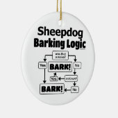 Oud Engels Sheepdog Barking Logic Keramisch Ornament (Rechts)