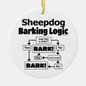 Oud Engels Sheepdog Barking Logic Keramisch Ornament (Voorkant)