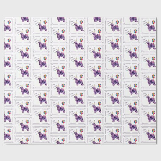 Oud Engels Sheepdog Birthday Cadeaupapier (Vlak)