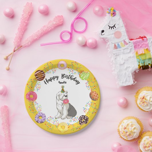 Oud Engels Sheepdog Birthday Party Paper Bord (Feest)