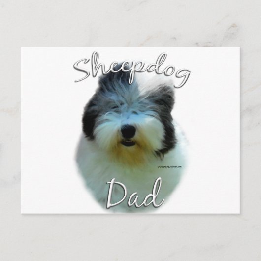 Oud Engels Sheepdog Briefkaart (Voorkant)