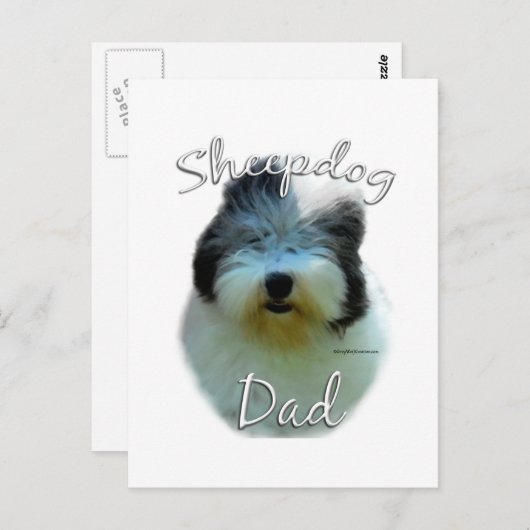 Oud Engels Sheepdog Briefkaart (Voorkant / Achterkant)