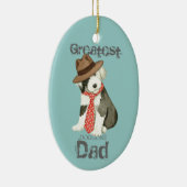 Oud Engels Sheepdog Dad Ceramic Ornament (Rechts)