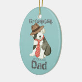 Oud Engels Sheepdog Dad Ceramic Ornament (Links)