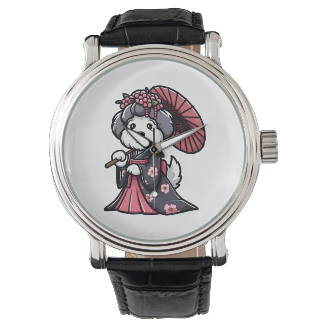Oud Engels Sheepdog Dog Kimono Horloge (Voorkant)