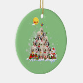 Oud Engels Sheepdog Dog Reindeer Pine Kerstmis Keramisch Ornament (Rechts)