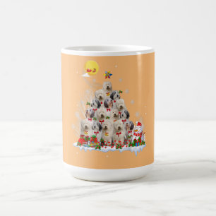 Oud Engels Sheepdog Dog Reindeer Pine Kerstmis Koffiemok