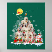 Oud Engels Sheepdog Dog Reindeer Pine Kerstmis Poster (Voorkant)