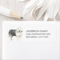 Oud Engels Sheepdog Dog Return Address Label