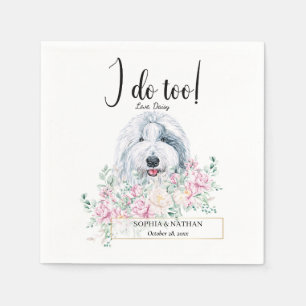 Oud Engels Sheepdog Dog Wedding Cocktail Napkins Servet