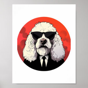 Oud Engels Sheepdog Dog Zakenman Poster