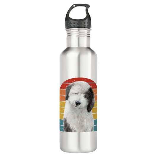 Oud Engels Sheepdog Gifts voor  Dulux Dog S Waterfles (Voorkant)