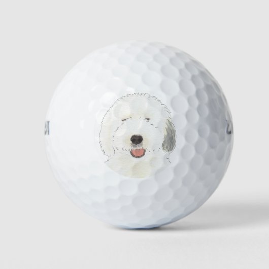 Oud Engels Sheepdog Golfballen (Voorkant)