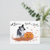 Oud Engels Sheepdog Halloween Briefkaart (Staand voorkant)