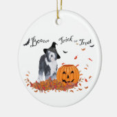 Oud Engels Sheepdog Halloween Keramisch Ornament (Links)