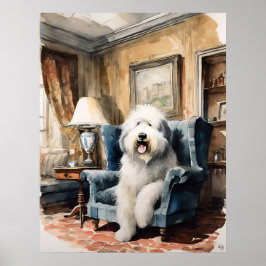 Oud Engels Sheepdog - Hond Art Print