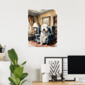 Oud Engels Sheepdog - Hond Art Print (Thuiskantoor)