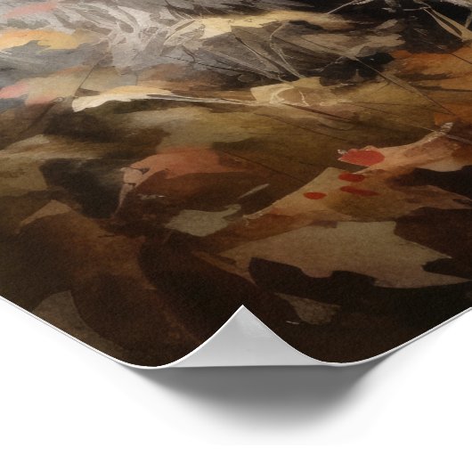 Oud Engels Sheepdog Hond Art Print Poster (Hoek)