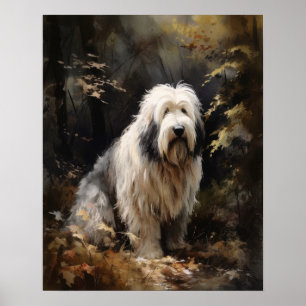 Oud Engels Sheepdog Hond Art Print Poster