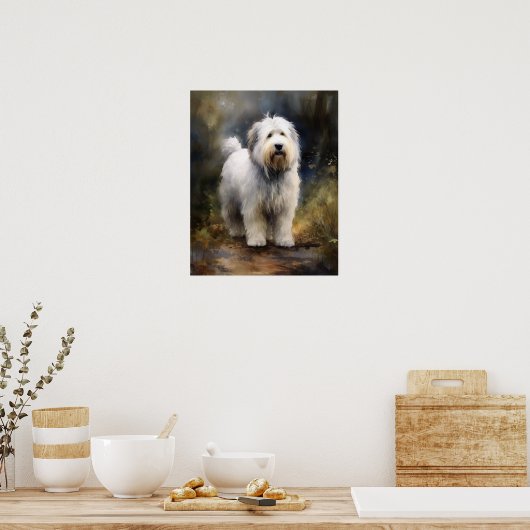 Oud Engels Sheepdog Hond Art Print Poster (Keuken)