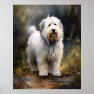 Oud Engels Sheepdog Hond Art Print Poster