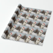 Oud Engels Sheepdog in Sneeuw Kerstmis Cadeaupapier (Uitgerold)