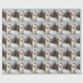 Oud Engels Sheepdog in Sneeuw Kerstmis Cadeaupapier (Vlak)