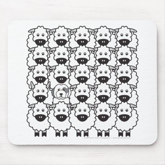 Oud Engels Sheepdog in the Sheep Muismat (Voorkant)