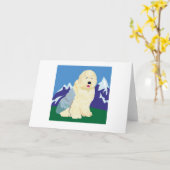 Oud Engels Sheepdog Kaart (Gele Bloem)