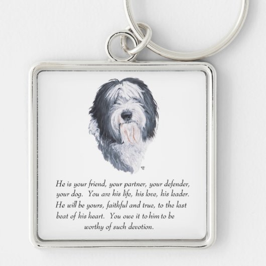 Oud Engels Sheepdog Keepomwille - Male Sleutelhanger (Voorkant)