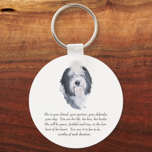 Oud Engels Sheepdog Keepsakes Sleutelhanger (Voorkant)
