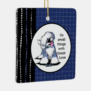 Oud Engels Sheepdog Keramisch Ornament