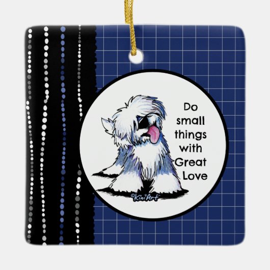 Oud Engels Sheepdog Keramisch Ornament (Voorkant)