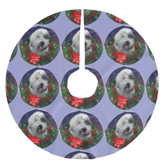 Oud Engels Sheepdog Kerstboom Rok (Voorkant)