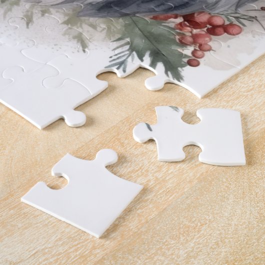 Oud Engels Sheepdog Kerstkrans feestelijke pup Legpuzzel (Zijkant)