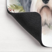 Oud Engels Sheepdog Kerstkrans feestelijke pup Muismat (Hoek)