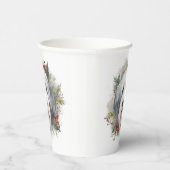 Oud Engels Sheepdog Kerstkrans feestelijke pup Papieren Bekers (Rechts)