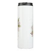 Oud Engels Sheepdog Kerstkrans feestelijke pup Thermosbeker (Achterkant)