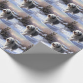 Oud Engels Sheepdog Laat het sneeuwen Kerstmis Cadeaupapier (Hoek)