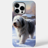 Oud Engels Sheepdog Laat het sneeuwen Kerstmis Case-Mate iPhone Case (Achterkant)