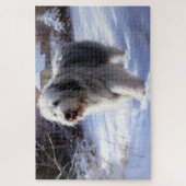 Oud Engels Sheepdog Laat het sneeuwen Kerstmis Legpuzzel (Verticaal)